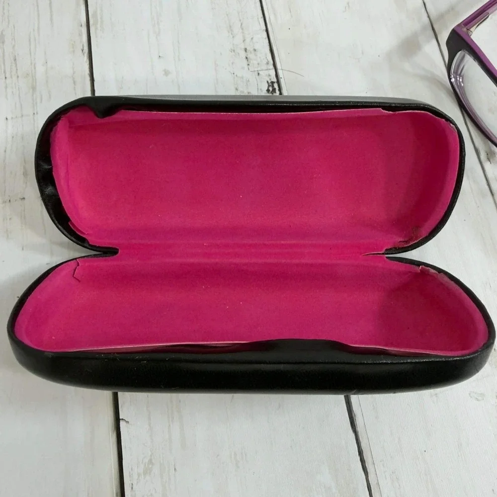 Hard Candy Women's Purple Rectangle Eyeglasses with Case Trendy Y2K‎ Frames
